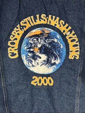 Vintage But LIKE NEW Crosby Stills Nash & Young 2000 Tour Denim Jacket XL
